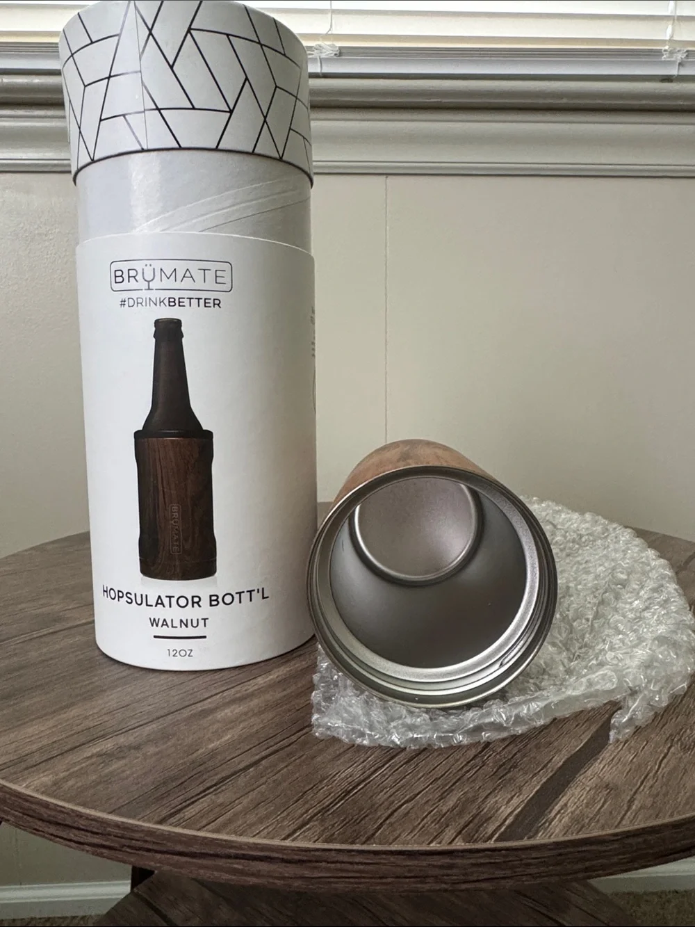 BrüMate Walnut Hopsulator Bott'l 12oz — Insulated Bottle Cooler